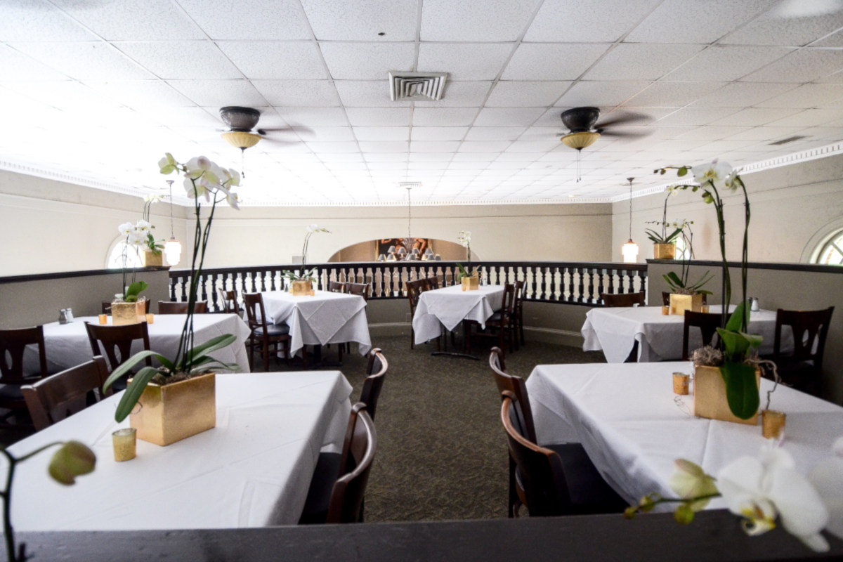 Interior, tables for four